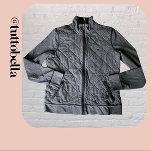 Lauren Active Grey Quilted Front Zip Jacket